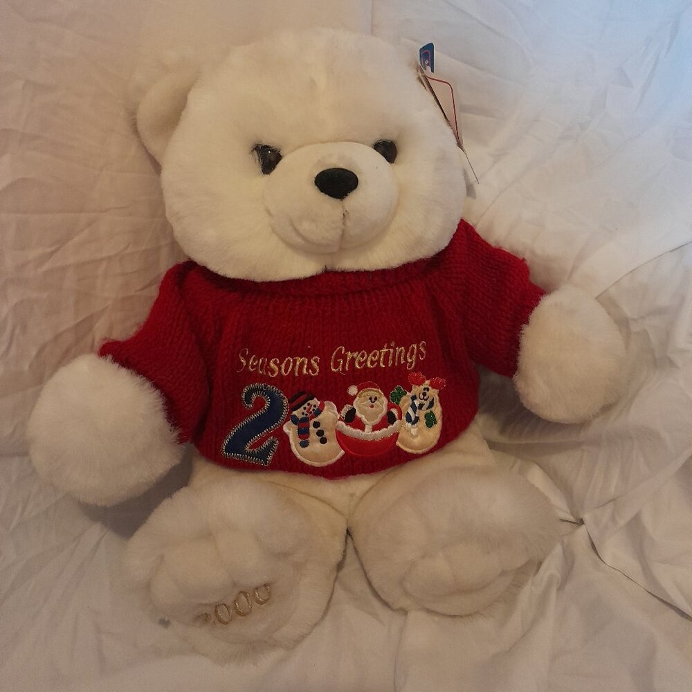 Vintage Y2K 2000 Kmart Christmas Teddy Bear - Original Tag still on, PLEASE READ
